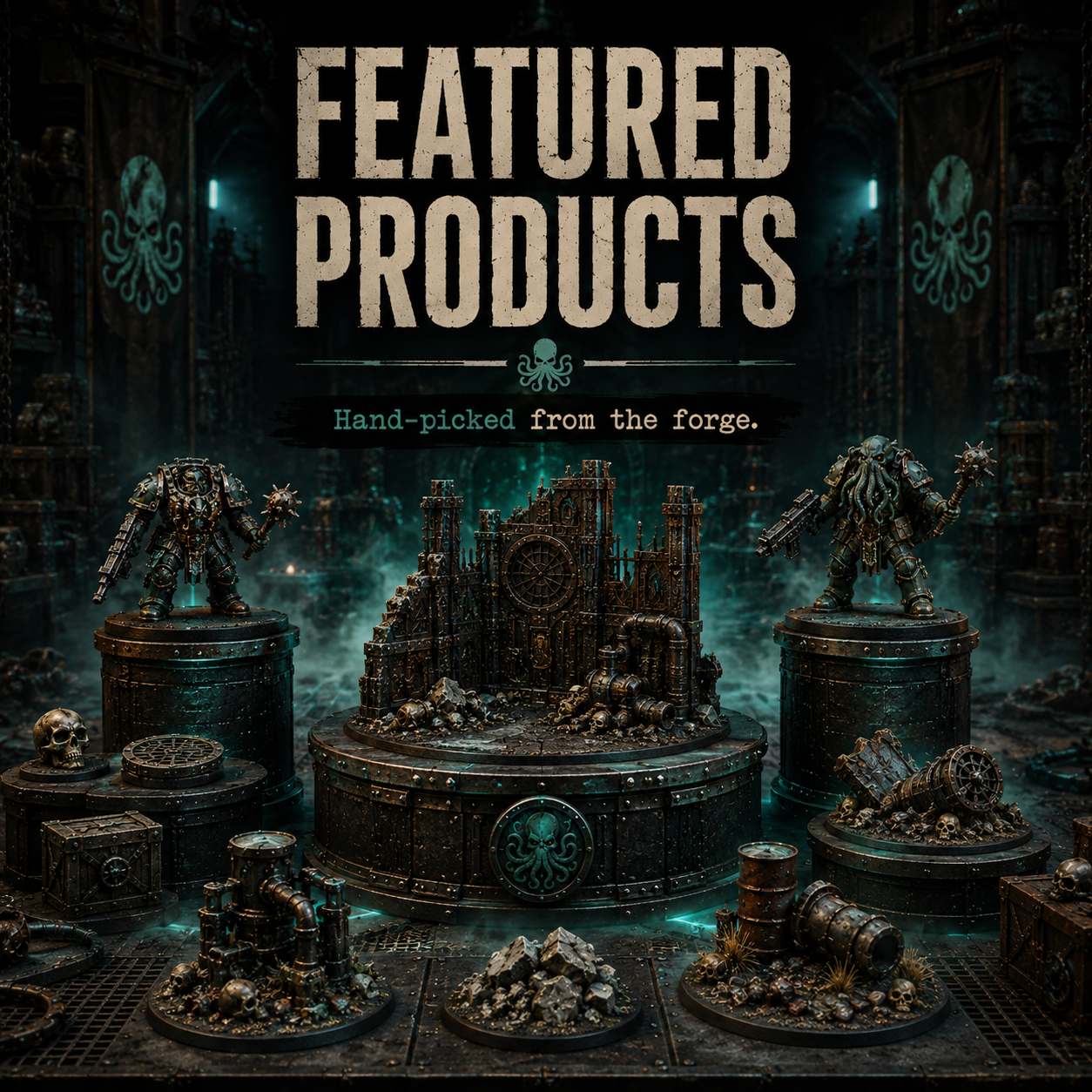 Ceeforge Featured Products logo for our rotating highlighted products for RPG, Fantasy adventures, and tabletop wargames. 