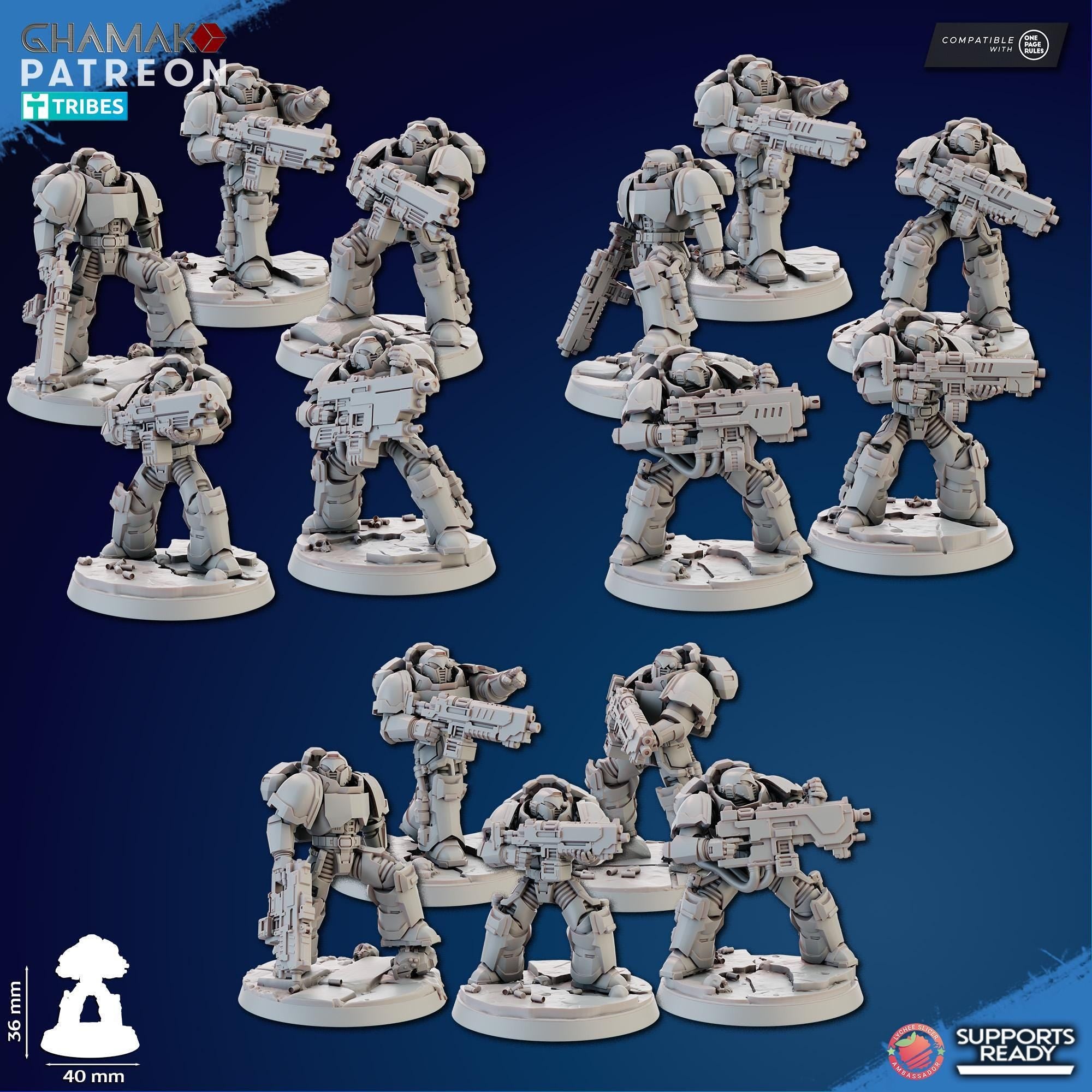 Imperator's Heavy Militum Squad 32mm resin miniature squad by Ghamak
