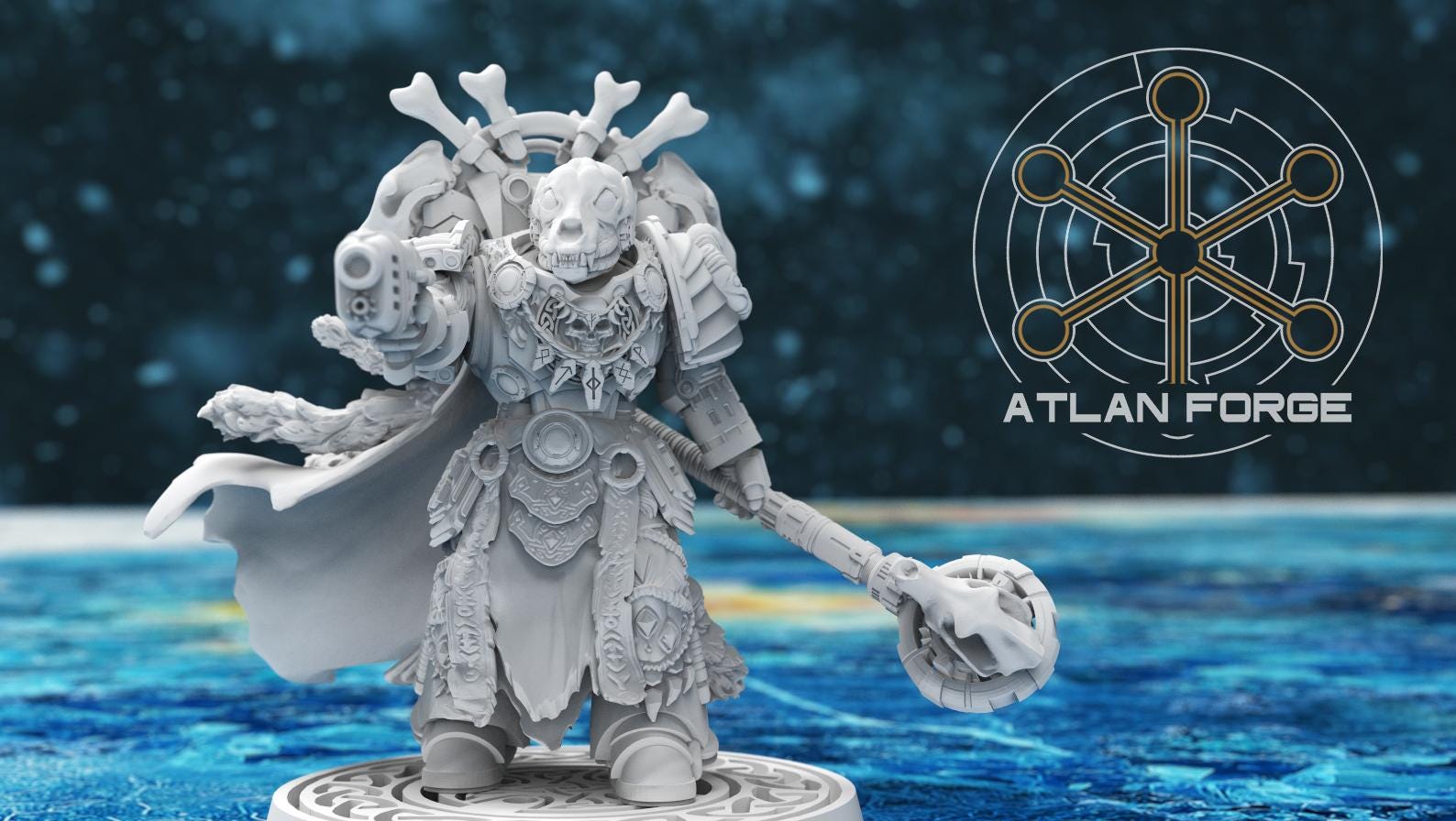 Asgardian Storm Priest by Atlan Forge, front view showing key details