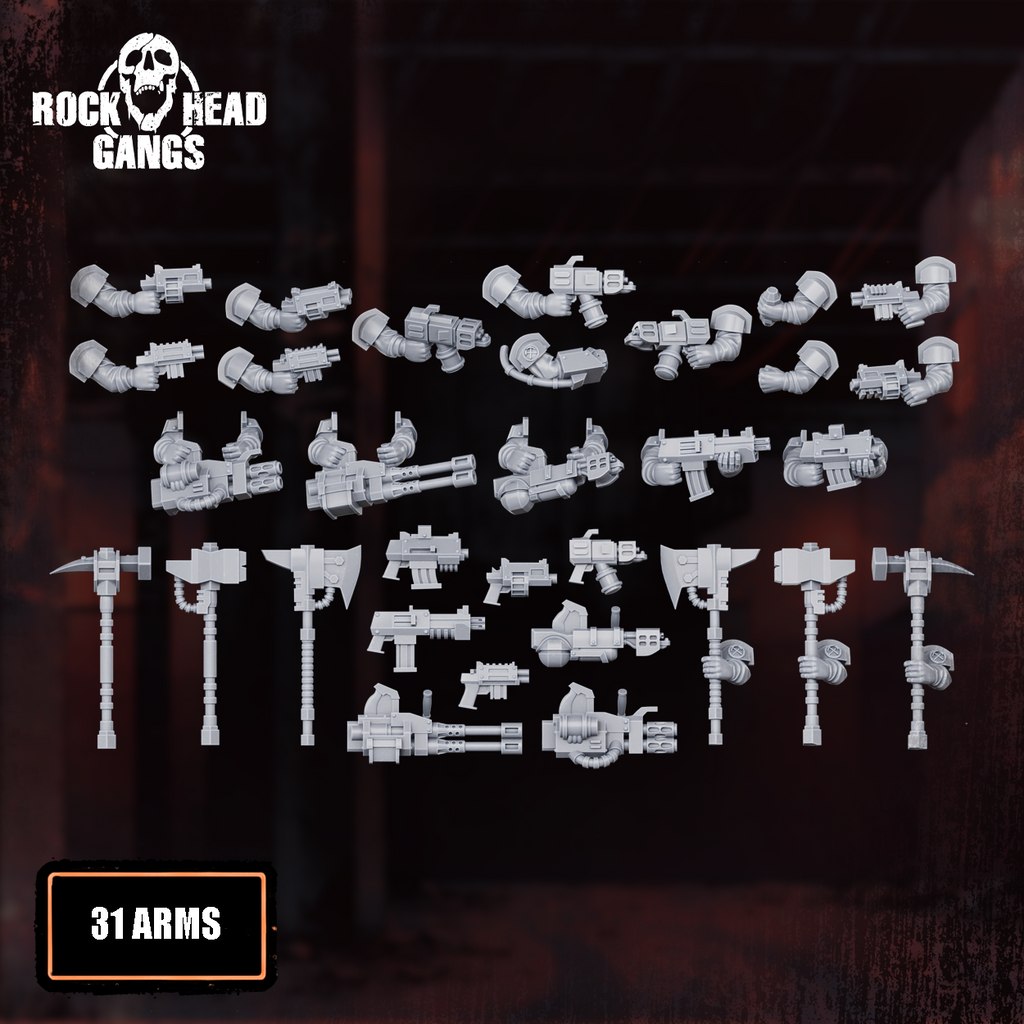 Modular bits for the Black Mountain Diggers Squad of 10