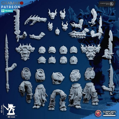 Corrupted Militum bits 32mm resin miniature squad by Ghamak