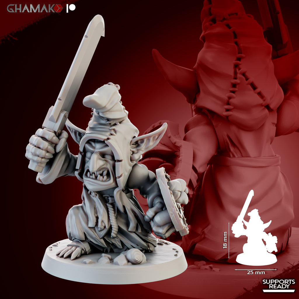 Individual Death Caps fantasy resin miniatures by Ghamak, showing one of the 10 small mushroom creature models printed by CeeForge for RPG encounters and painting projects.