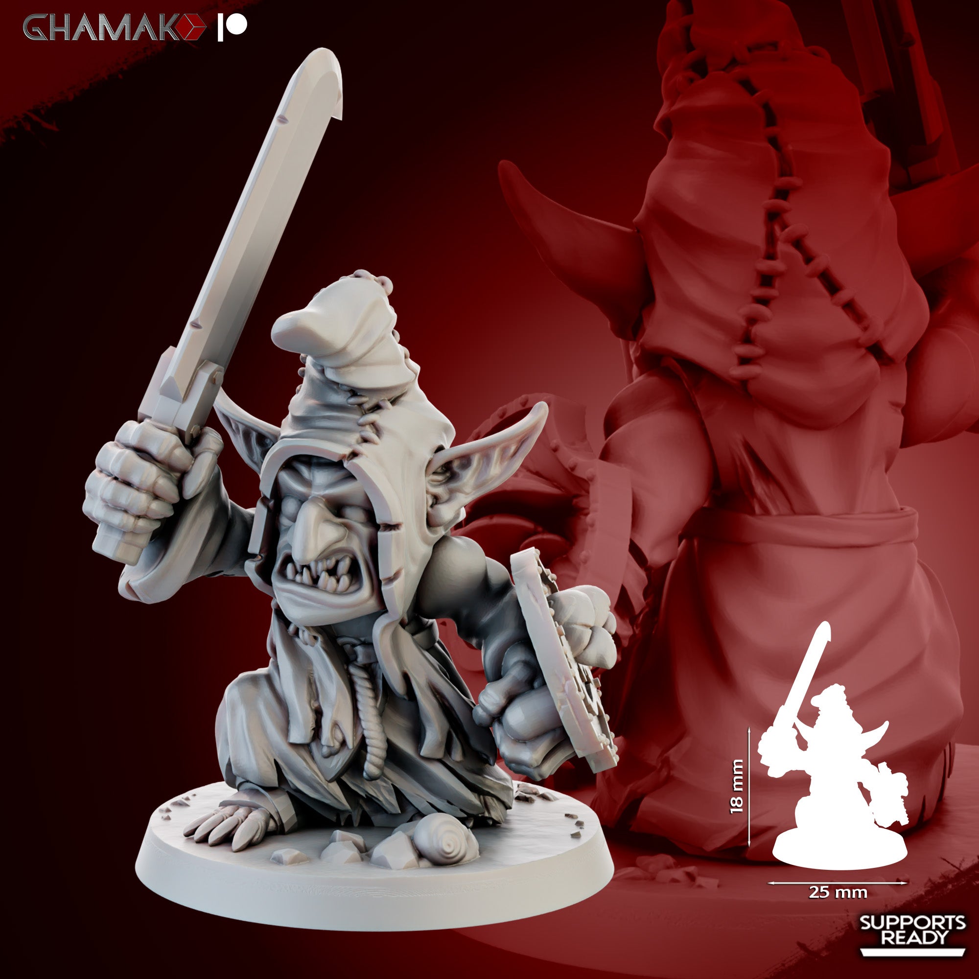 Individual Death Caps fantasy resin miniatures by Ghamak, showing one of the 10 small mushroom creature models printed by CeeForge for RPG encounters and painting projects.