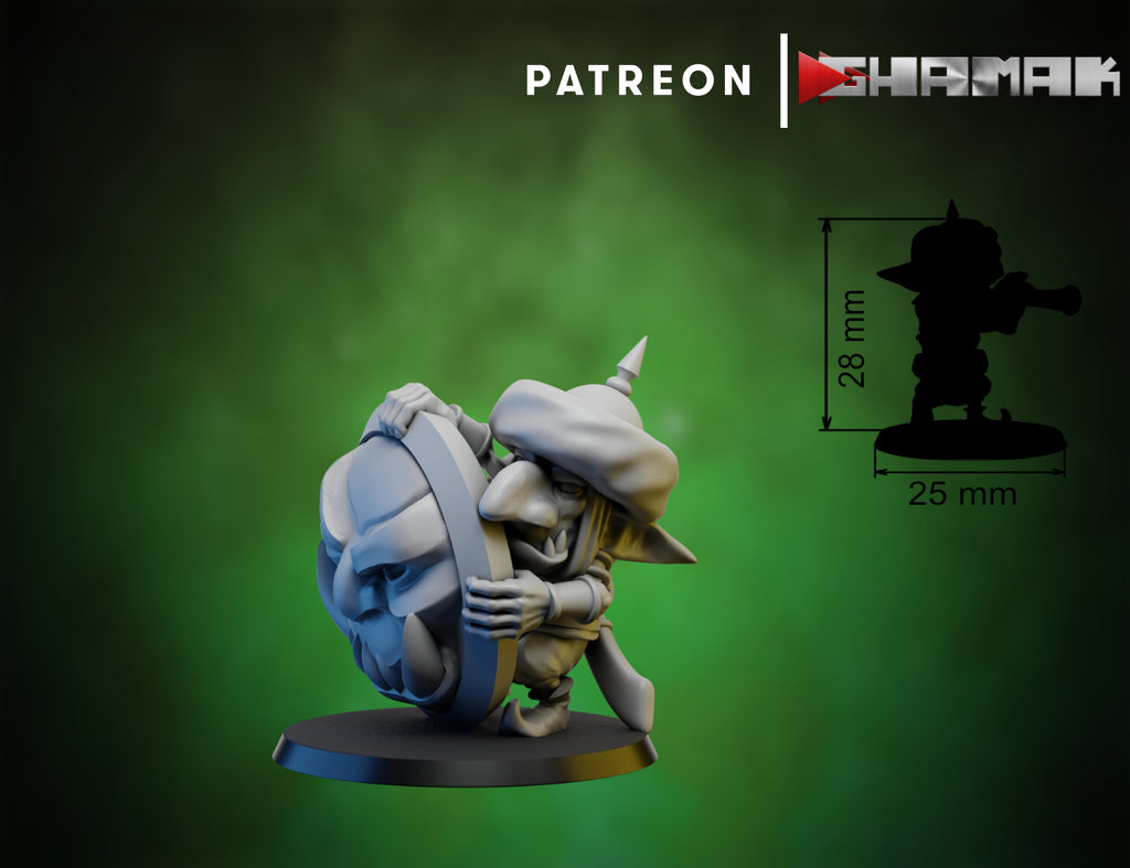 Individual Persian Goblin Guard miniature by Ghamak, showing an ornate fantasy goblin guard with weapon, armor, and detailed tabletop character.