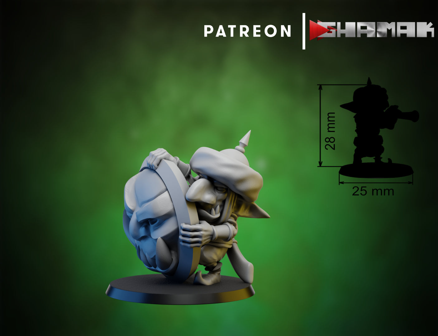 Individual Persian Goblin Guard miniature by Ghamak, showing an ornate fantasy goblin guard with weapon, armor, and detailed tabletop character.