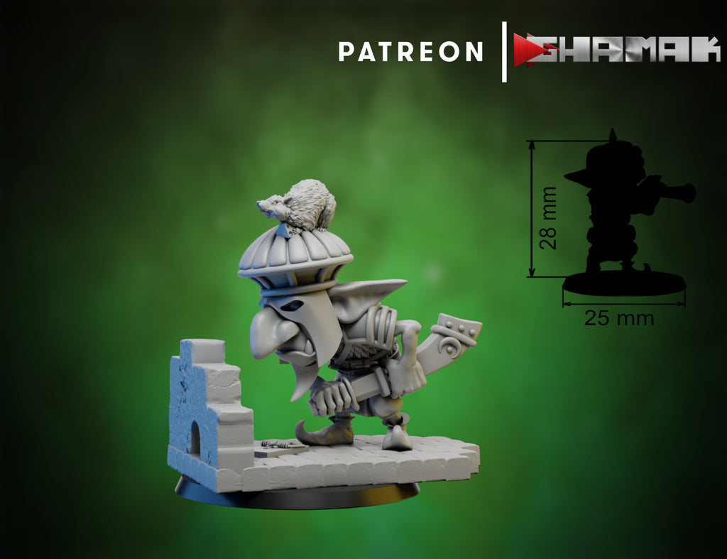 Individual Persian Goblin Guard miniature by Ghamak, showing an ornate fantasy goblin guard with weapon, armor, and detailed tabletop character.