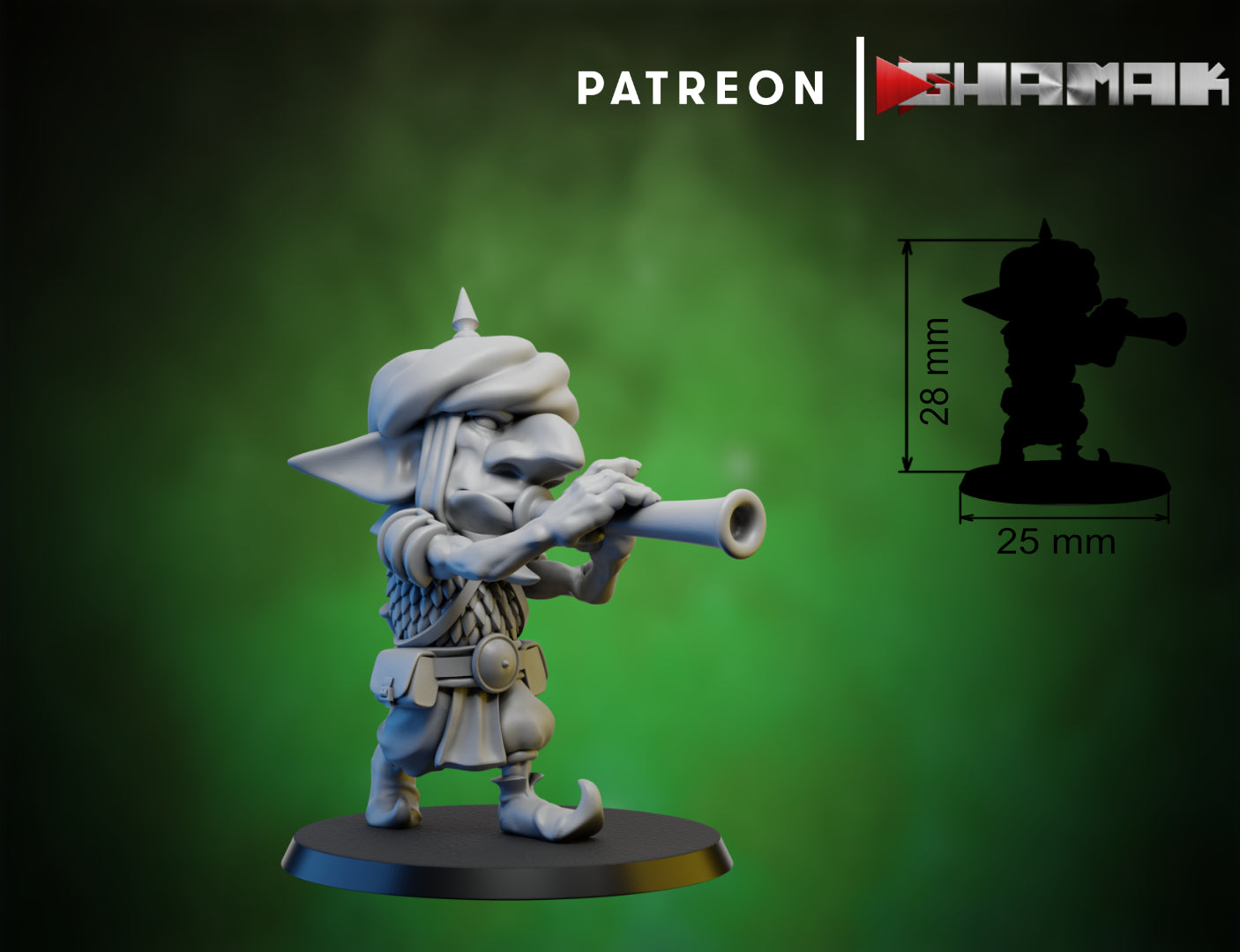 Individual Persian Goblin Guard miniature by Ghamak, showing an ornate fantasy goblin guard with weapon, armor, and detailed tabletop character.