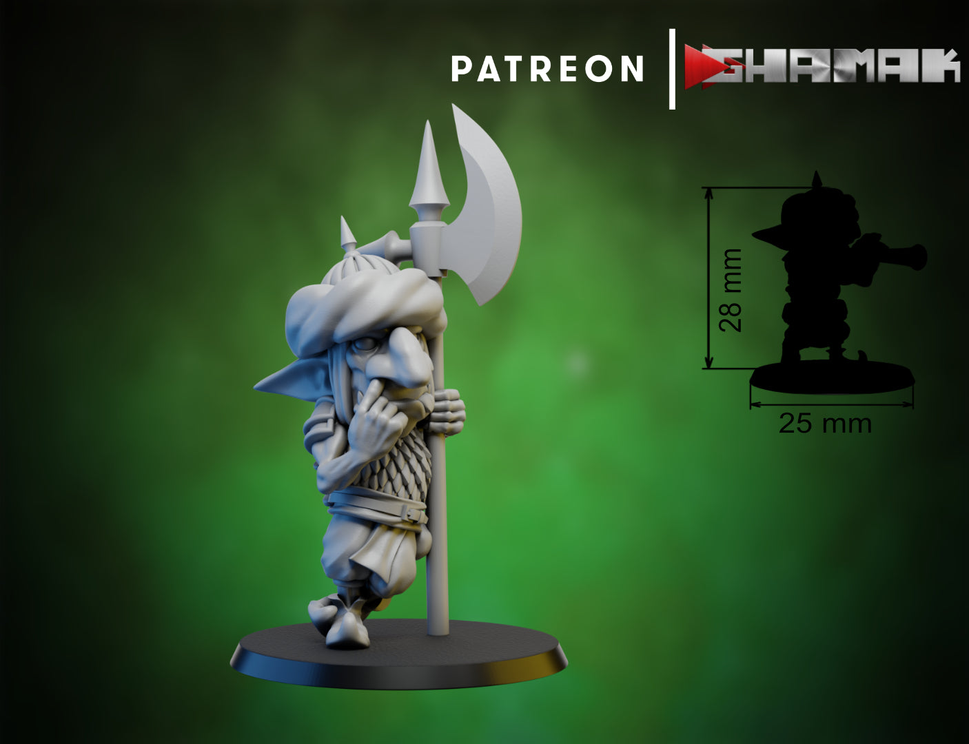 Individual Persian Goblin Guard miniature by Ghamak, showing an ornate fantasy goblin guard with weapon, armor, and detailed tabletop character.