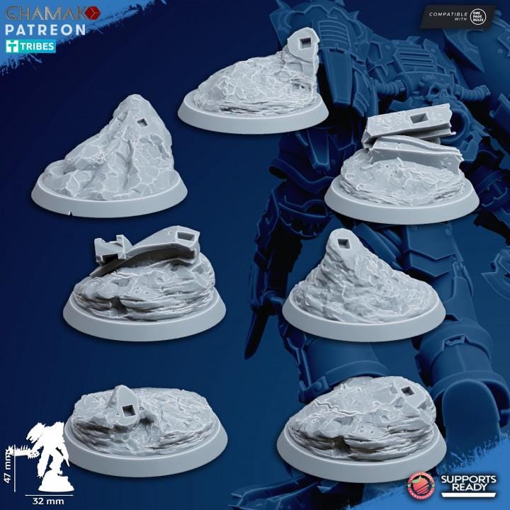 Ghamak Chaos Vultures squad — resin-printed grimdark sci-fi infantry on 32mm bases, printed by CeeForge