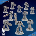 Ghamak Plasma Devastator Squad — 5 resin-printed sci-fi heavy infantry, modular build, printed by CeeForge