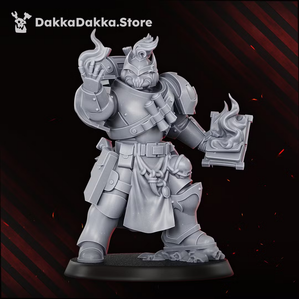 Unpainted resin Great Vortex Legionary miniature, showing the full 31mm character sculpt before priming and paint.