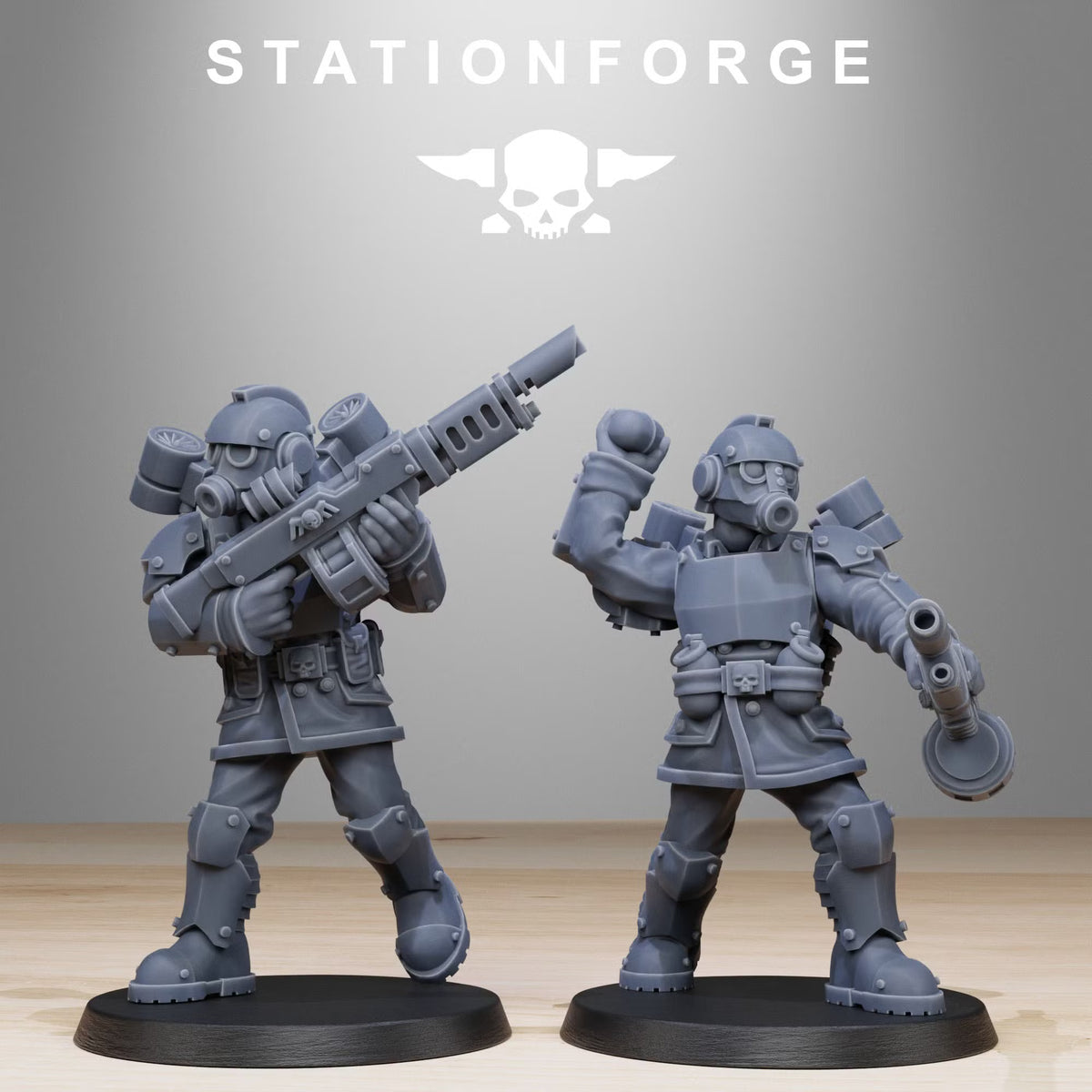 GrimGuard Aero Troops with heavy weapons and armored jump packs