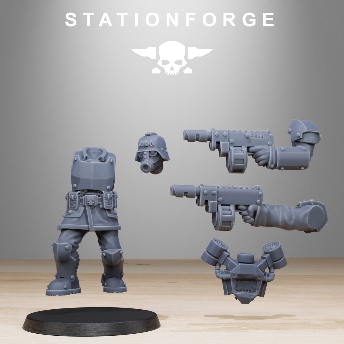 GrimGuard Aero Troops multipart resin miniature components