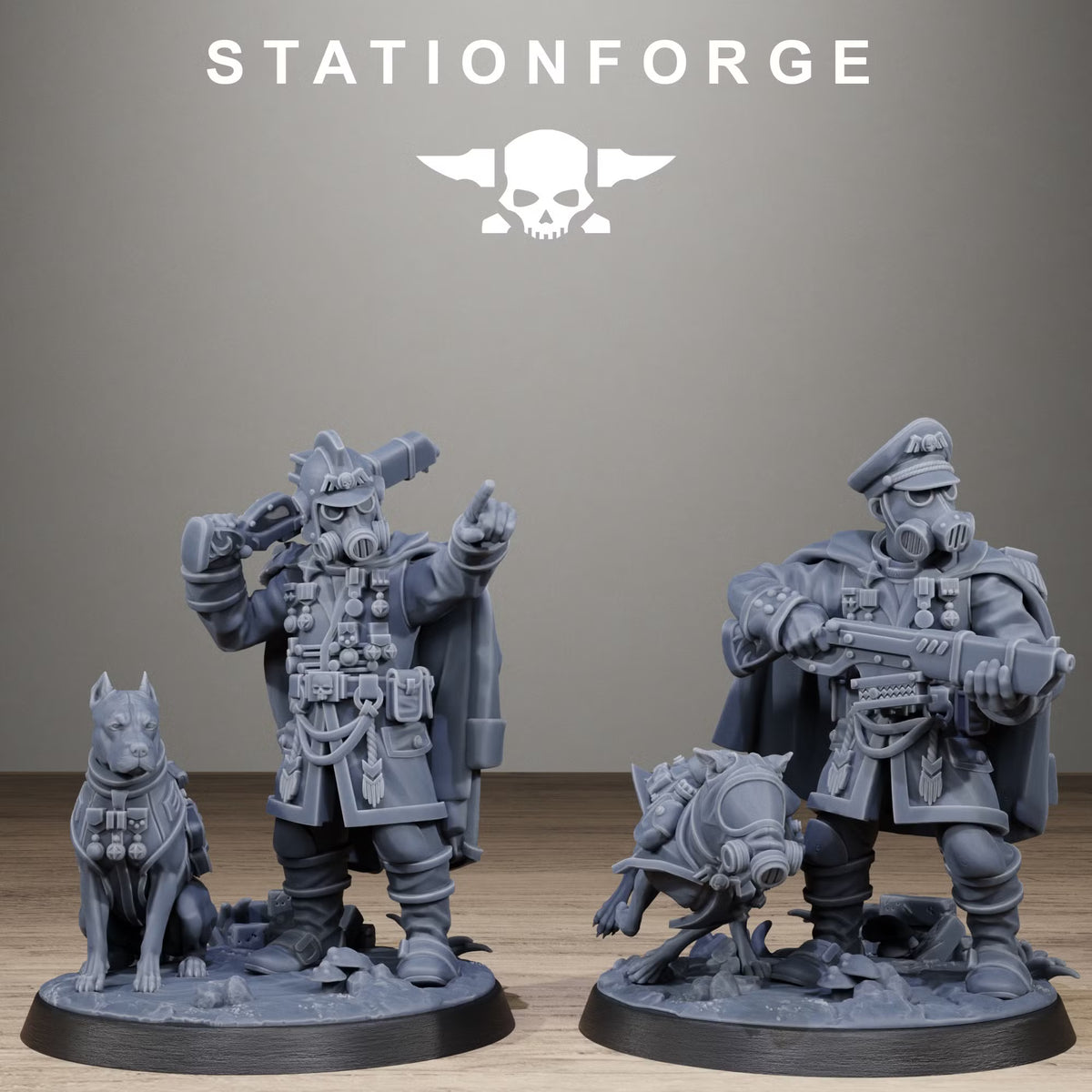 GrimGuard Honoured Commanders with two hound companions by StationForge