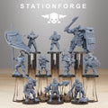 GrimGuard Hunters squad of 10 sci-fi resin miniatures by StationForge