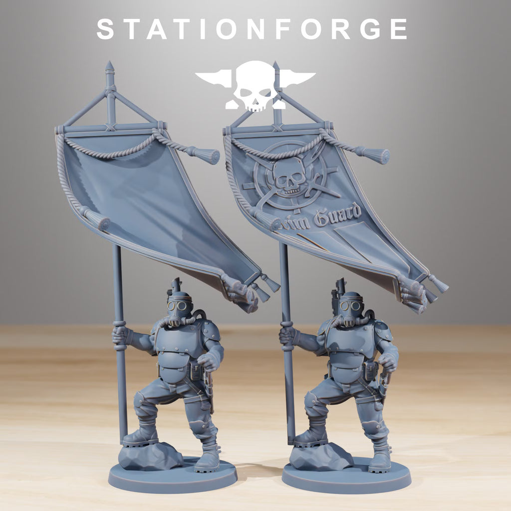 GrimGuard Hunters banner bearer with StationForge battle standard