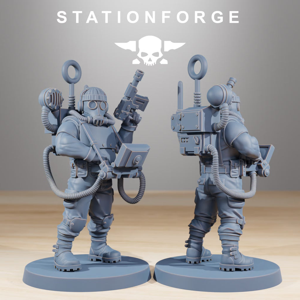 GrimGuard Hunter communications specialist with radio equipment