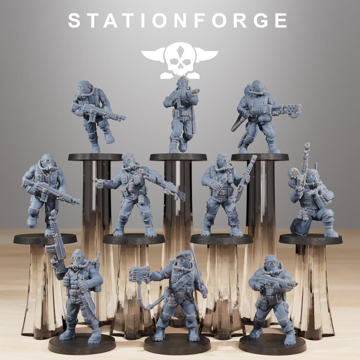 GrimGuard Jungle Fighters 10-man sci-fi squad by StationForge