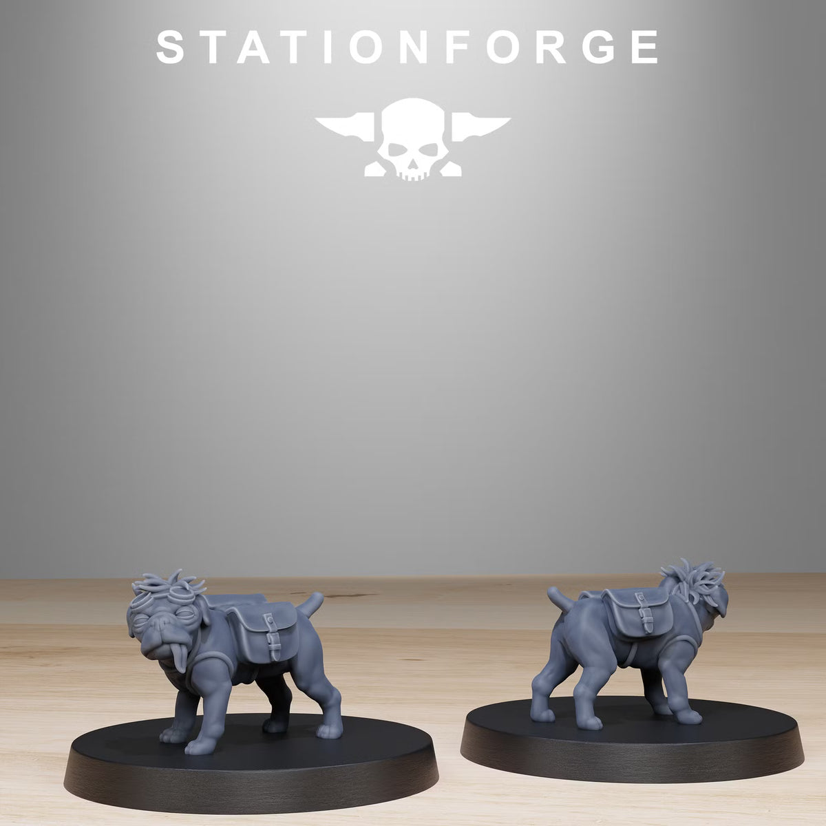 GrimGuard Skulldart Trappers dog companion miniature by StationForge