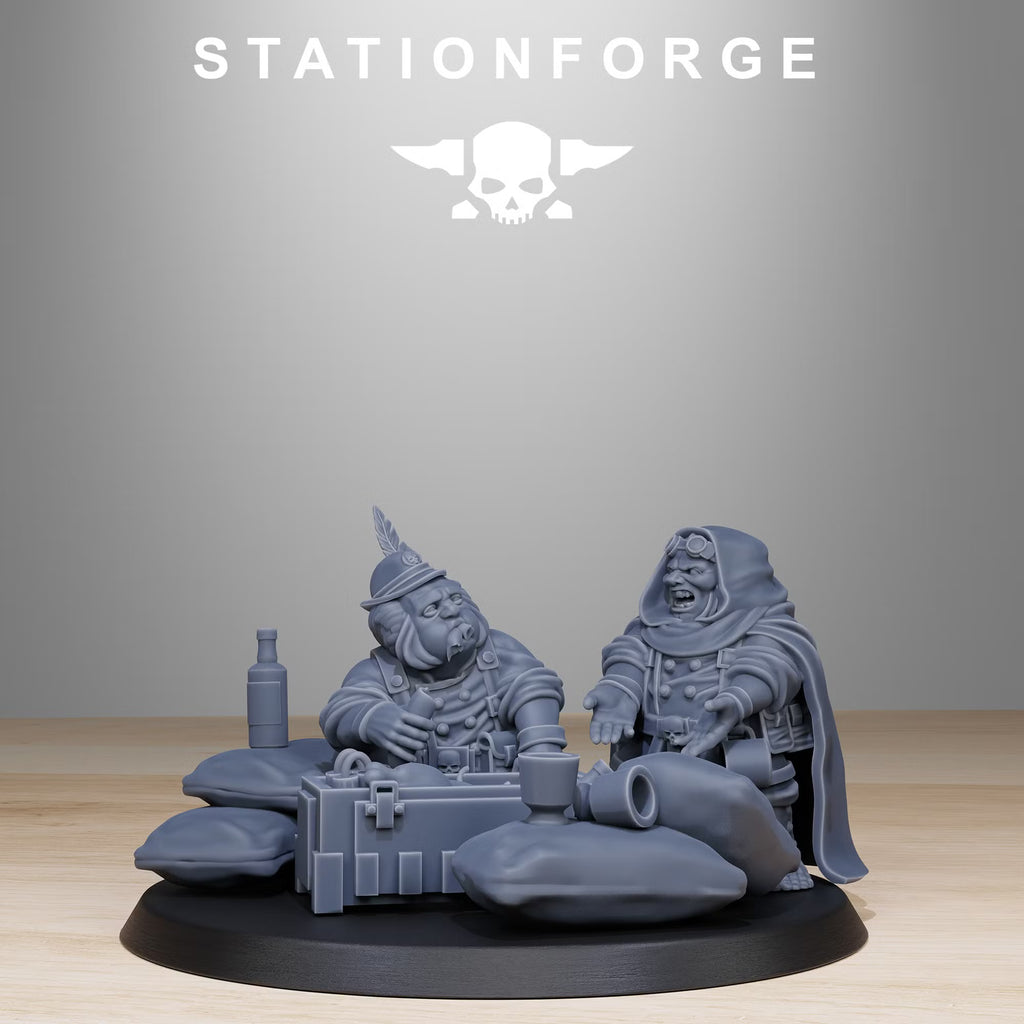 Two GrimGuard Skulldart Trappers with battlefield supplies and equipment