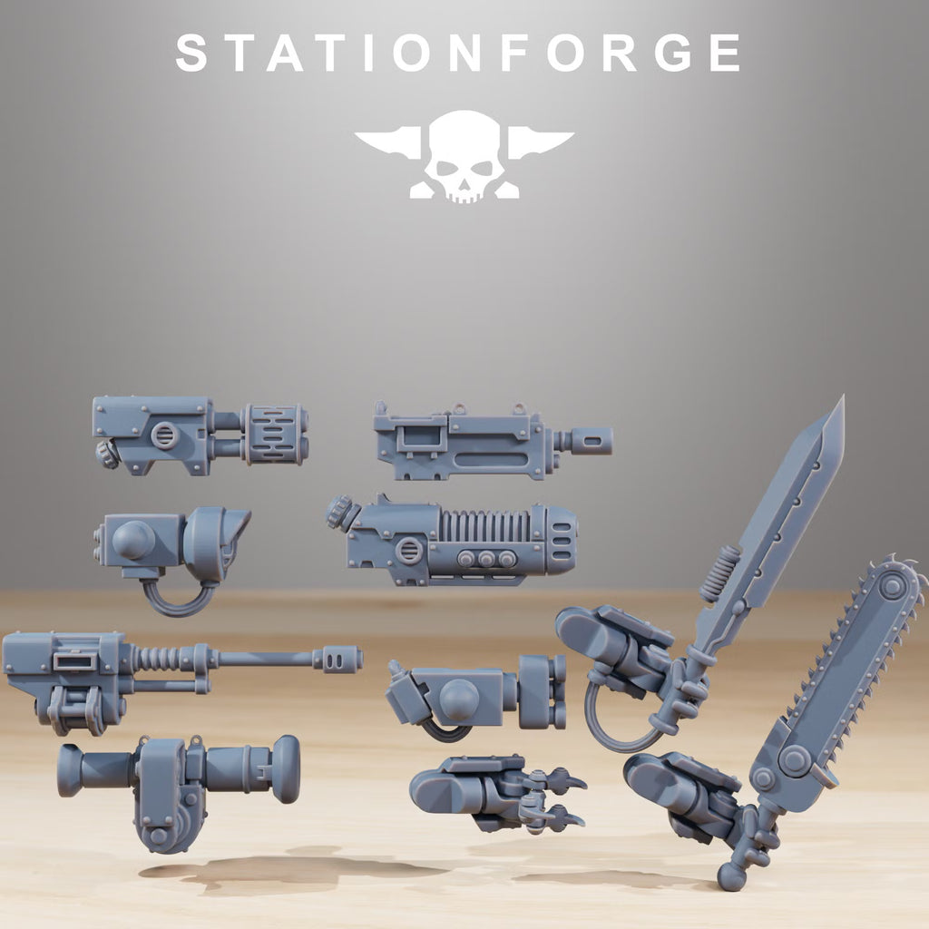 GrimGuard Walker Mk1 interchangeable sci-fi weapon arm options