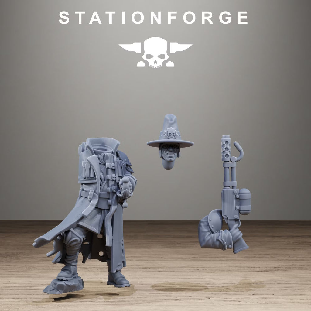 Modular GrimCorp Stragglers  components with separate head and weapon pieces