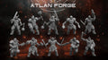 3D printed physical resin Hades Cultists squad miniatures by Atlan Forge featuring high-detail sci-fi grimdark renegade militia models