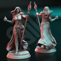 Harmara Dances With Blood goliath blood mage miniature by DM Stash, resin printed fantasy RPG sorcerer wizard NPC for tabletop campaigns.