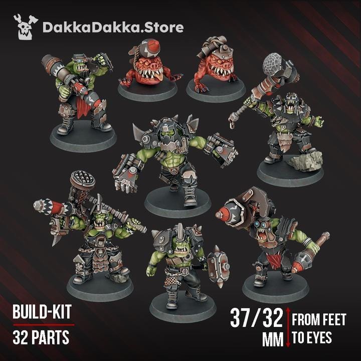 3D printed Head Crackaz Mob resin sci-fi ork miniatures by DakkaDakka
