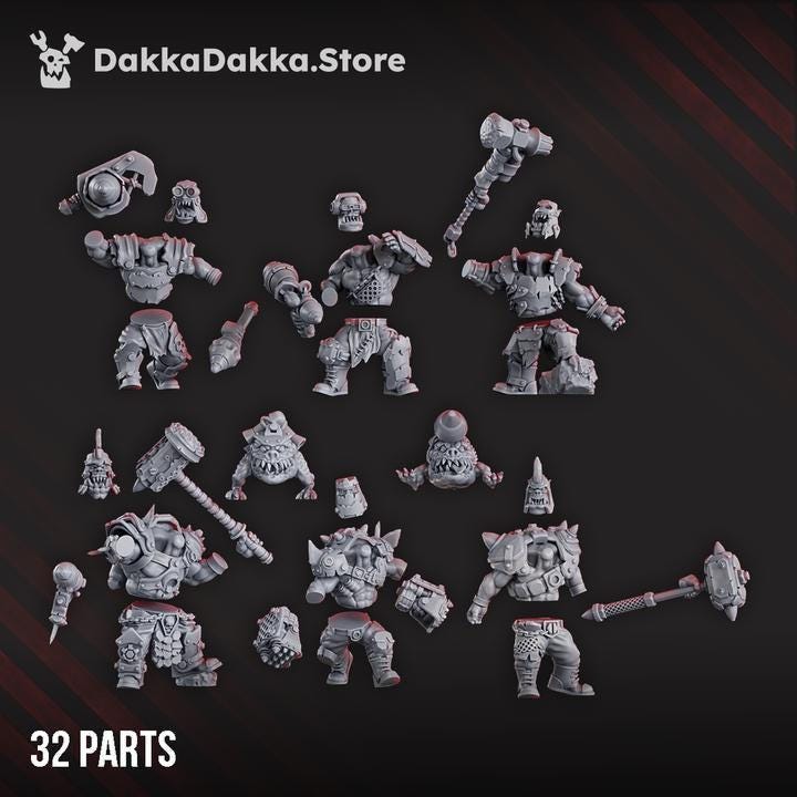 3D printed Head Crackaz Mob resin sci-fi ork miniatures by DakkaDakka