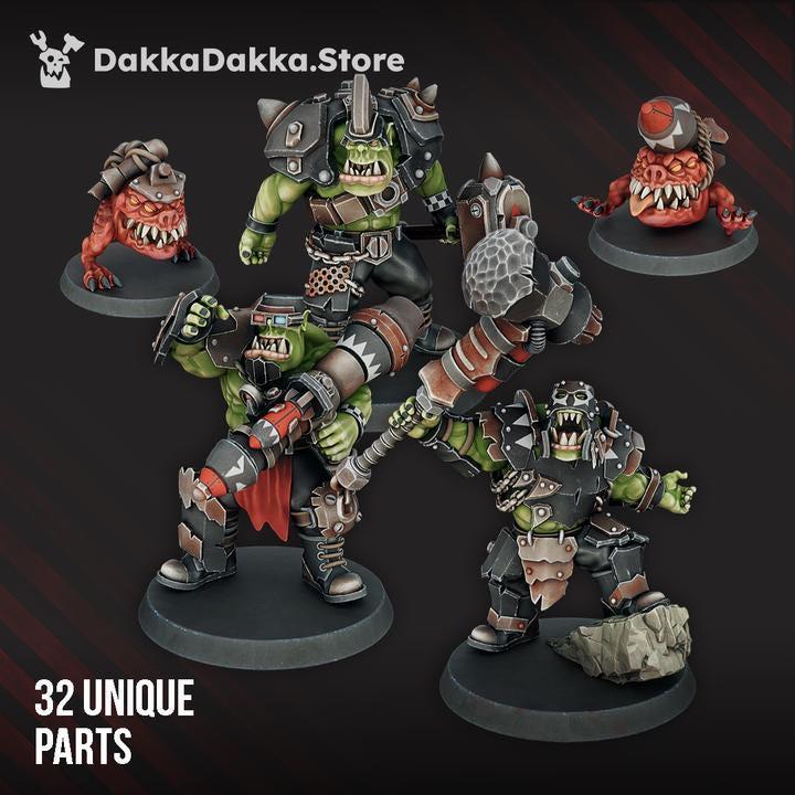 3D printed Head Crackaz Mob resin sci-fi ork miniatures by DakkaDakka