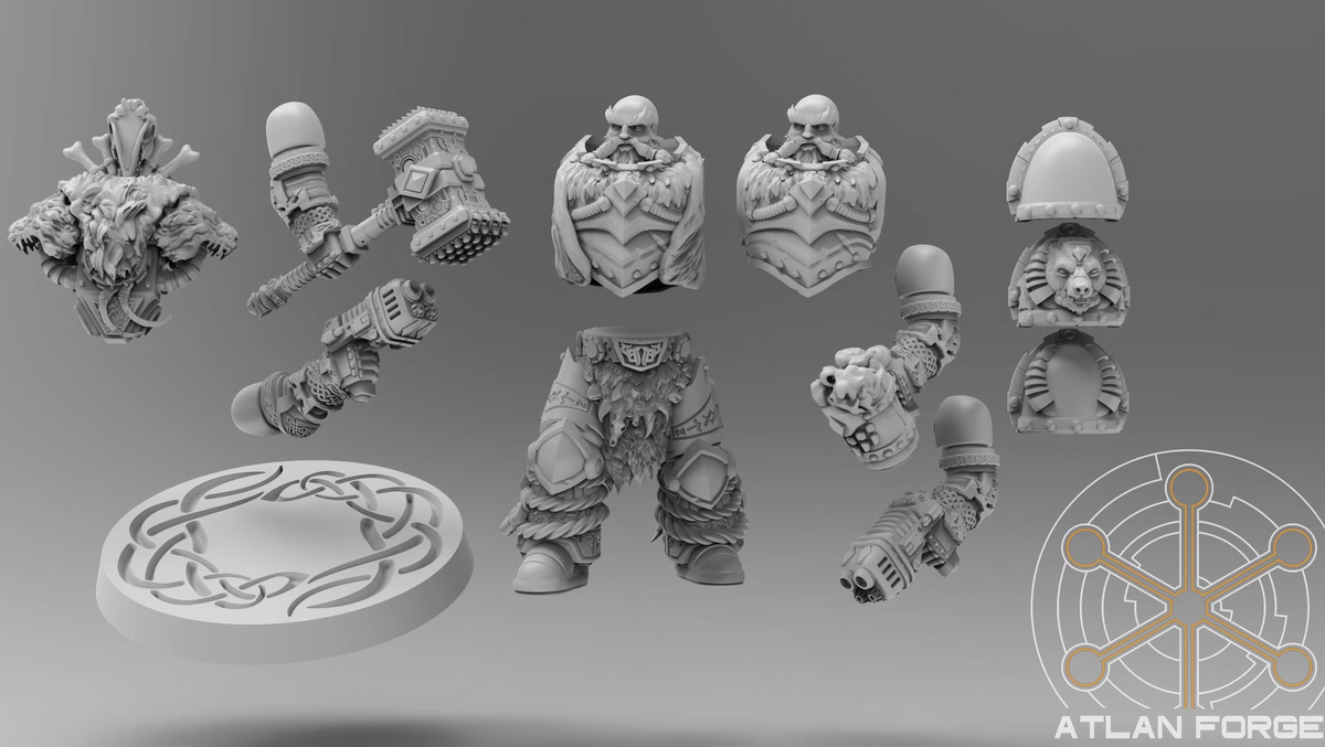Modular furred and unfurred torso options for Hrungir, Asgardian Champion