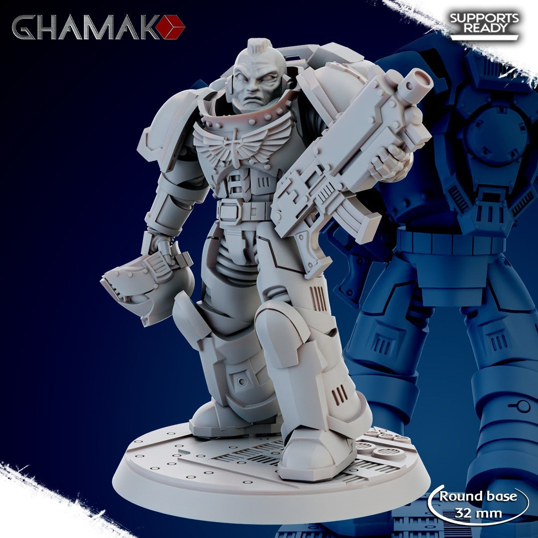 Imperator's Militum Rifle 32mm resin miniature squad by Ghamak Figure 1