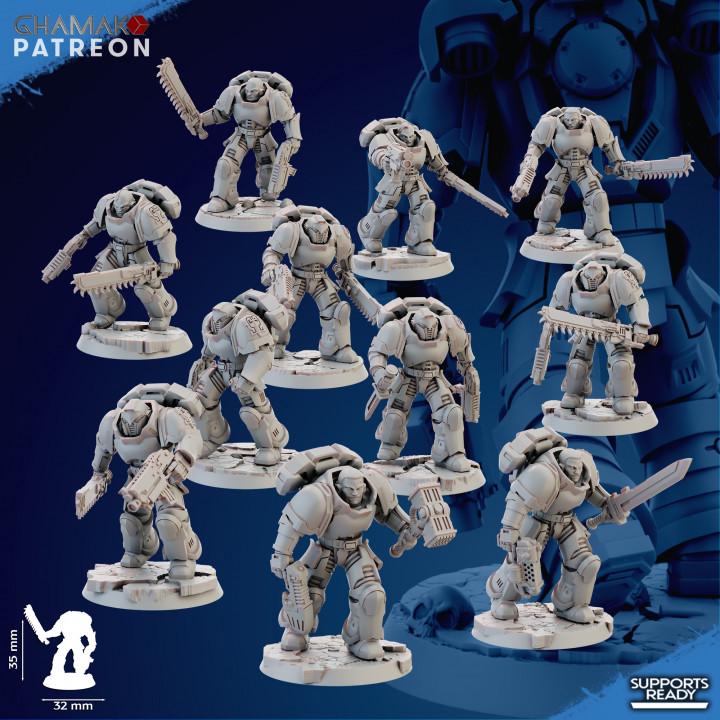 Imperator's Assault Militum 32mm resin miniature squad by Ghamak