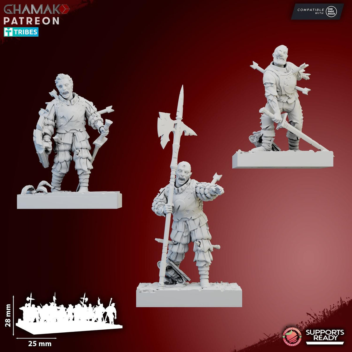 Imperial Zombies by Ghamak individual undead fighters with damaged armor and weapons. 