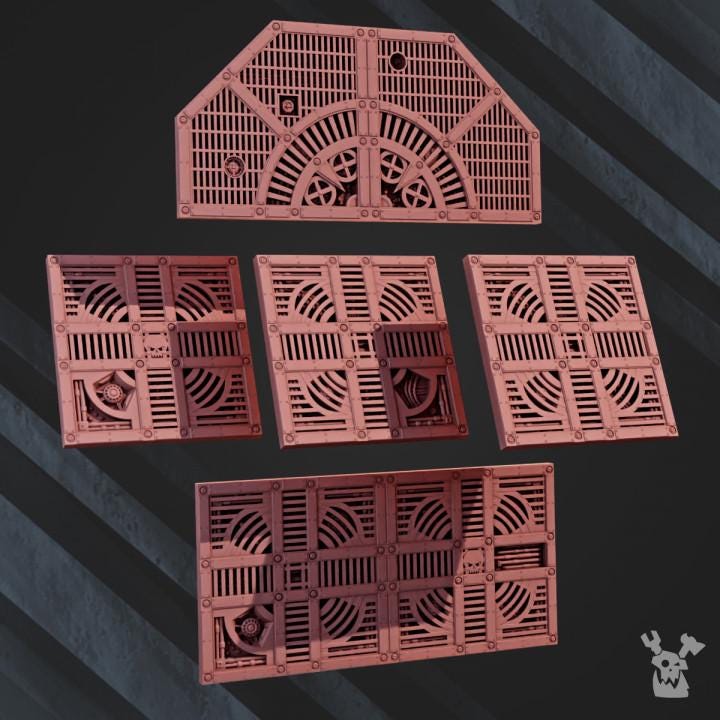 Assorted resin 3D‑printed industrial terrain pieces by DakkaDakka 