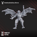 Front view of the Machine Cult Sky Stalker by DakkaDakka, a winged cybernetic sci-fi warrior armed with a pistol and mechanical claw.