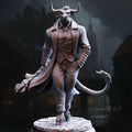 Marchese di Houf Minotaur Gang Boss by DM Stash, a fantasy resin beastfolk crime lord miniature with horns, tailored coat, and urban RPG base.