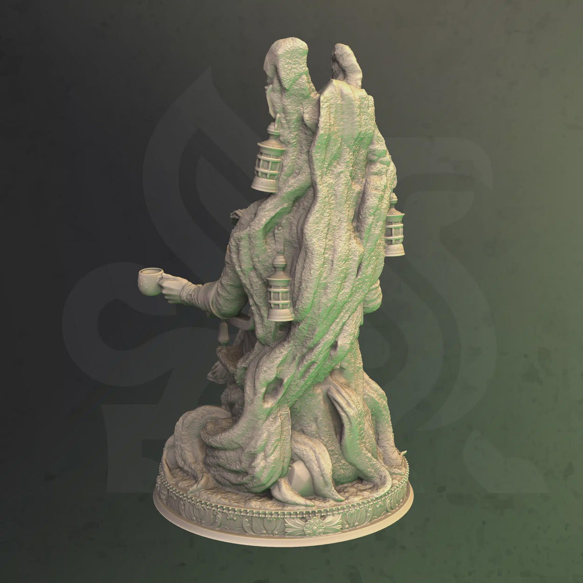 Rear view of Markamin the Divine Trickster, supernatural fey character miniature by DM Stash.