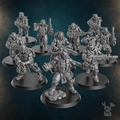 Orc Slayer Squad by DakkaDakka, ten modular sci-fi human soldier miniatures
