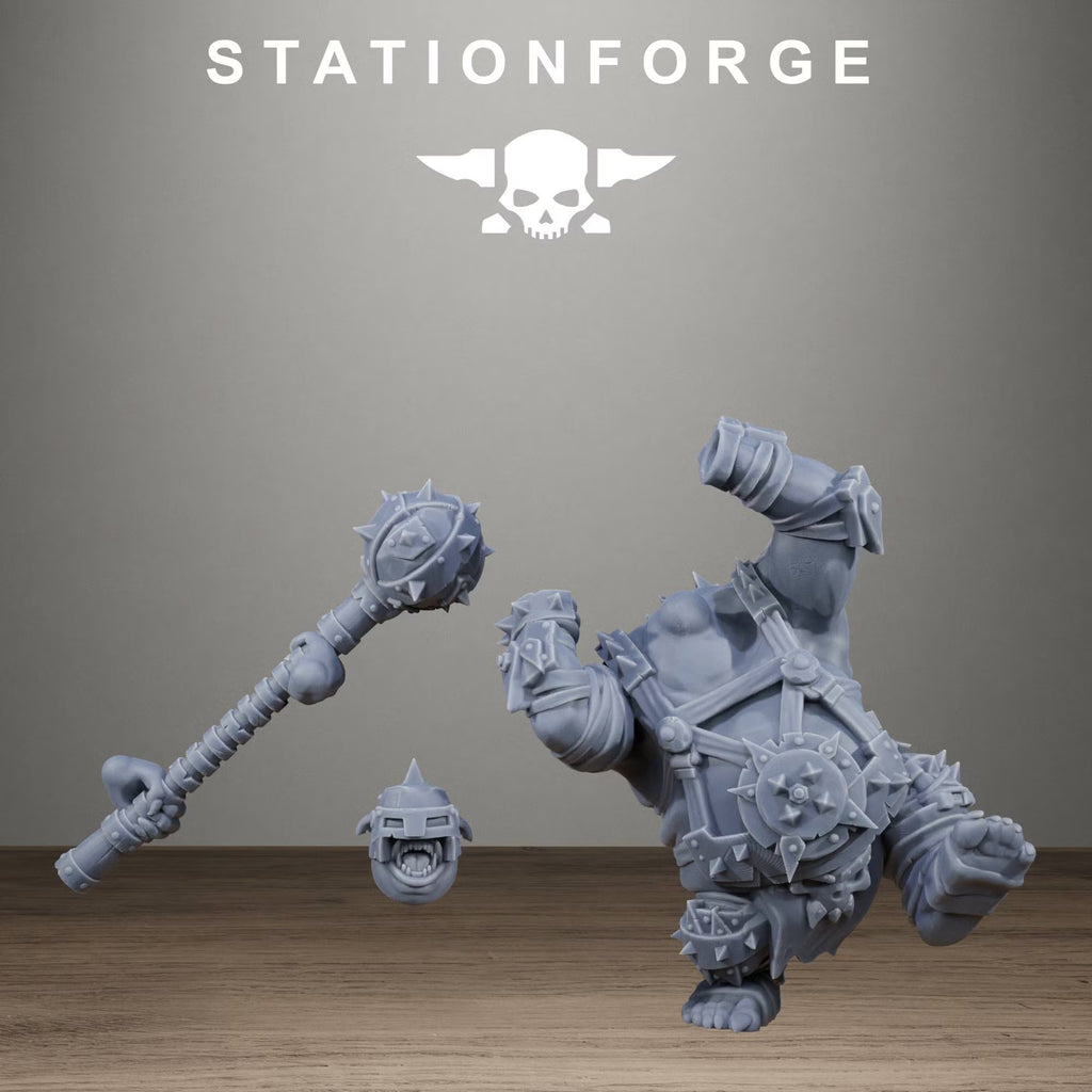 Modular Orkaz Belly Bustas Infantry miniature with alternate head and weapon components