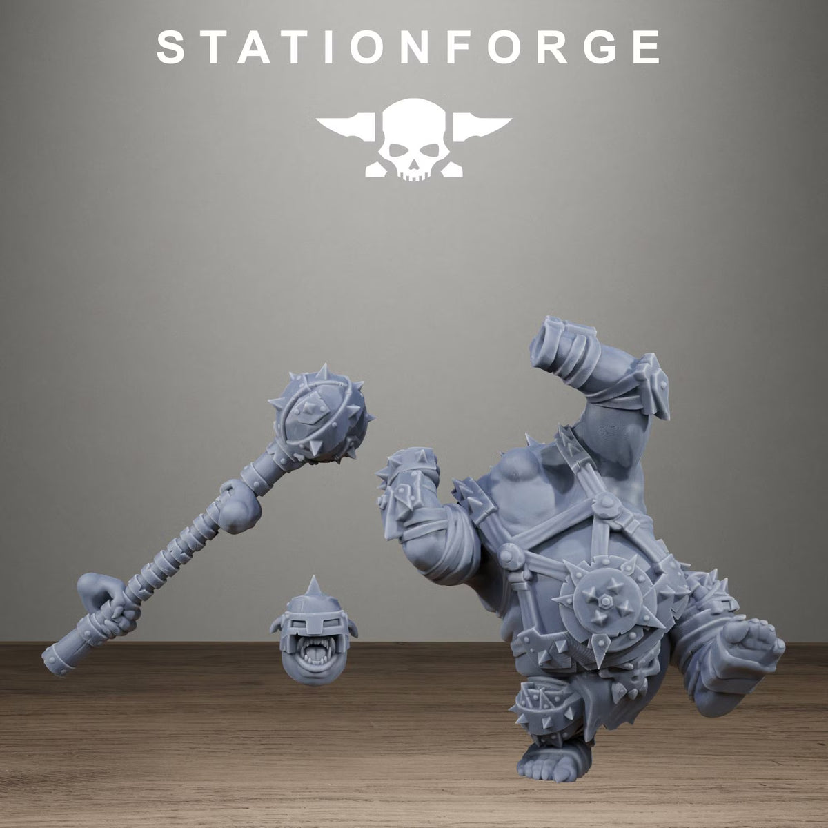 Modular Orkaz Belly Bustas Infantry miniature with alternate head and weapon components
