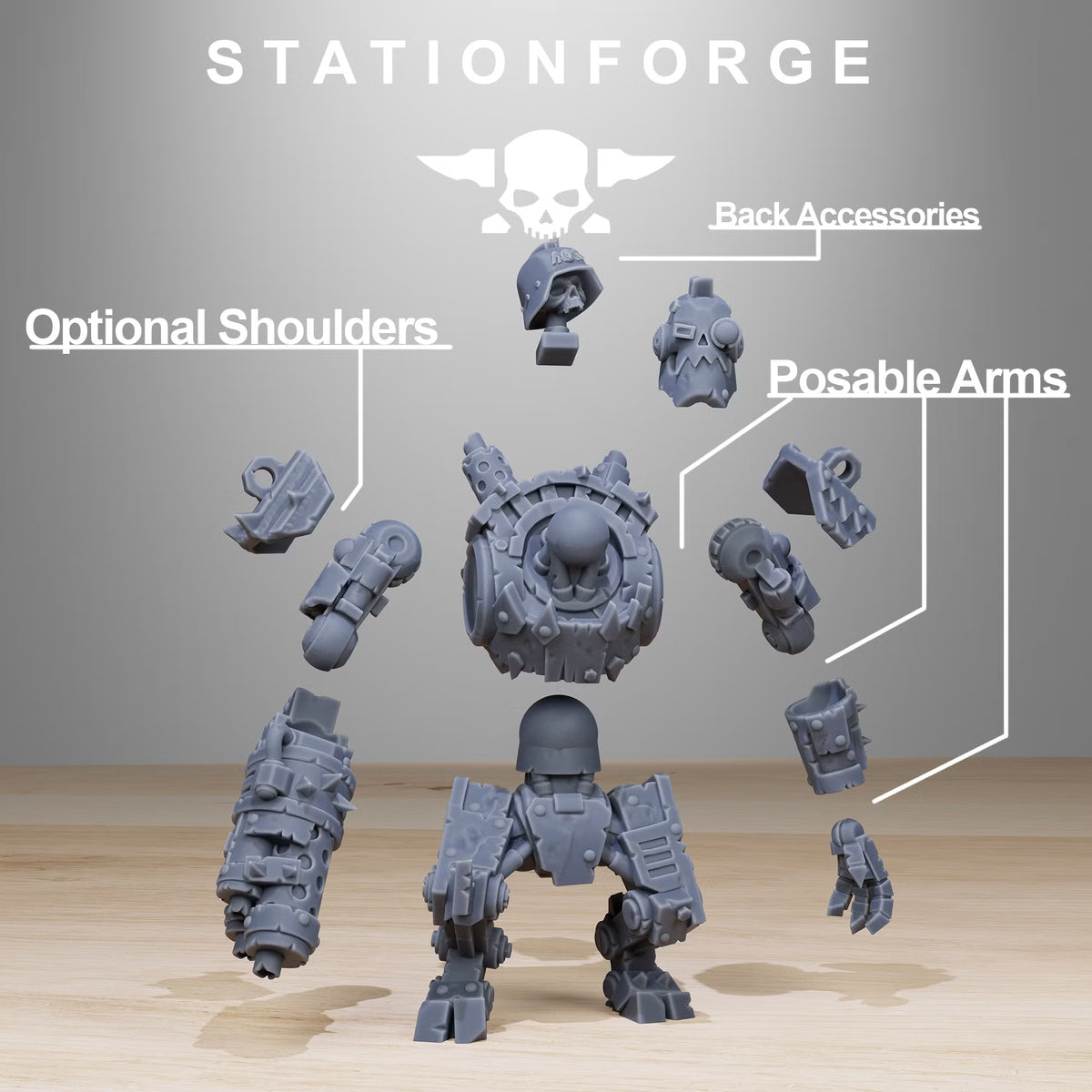Orkaz Bots Infantry modular parts and weapon options by Station Forge