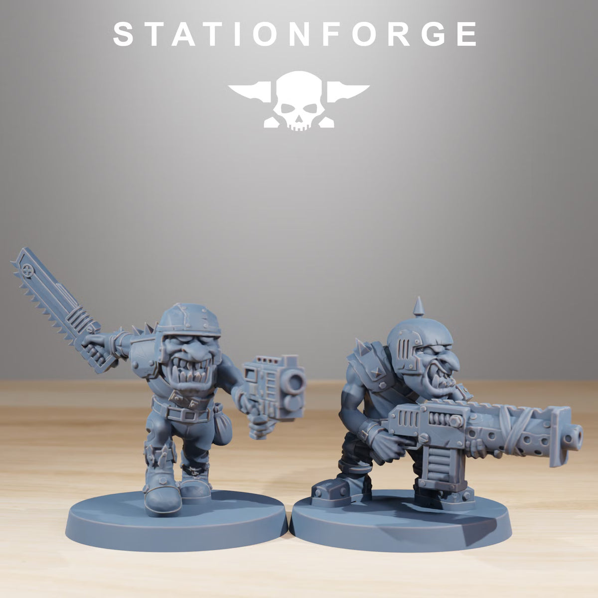 Orkaz Gobs Infantry models 1 and 2 close-up by Station Forge
