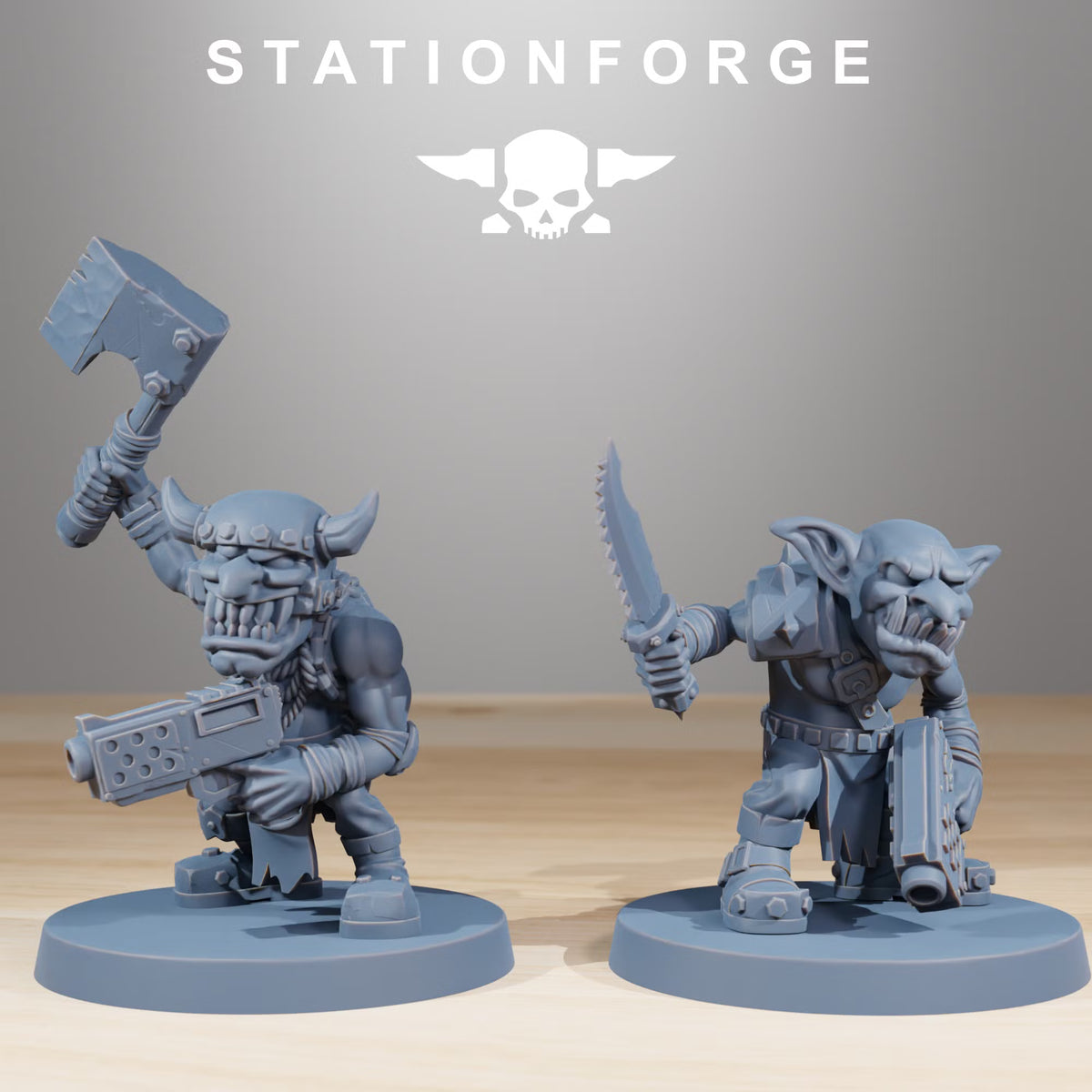 Orkaz Gobs Infantry models 3 and 4 close-up by Station Forge