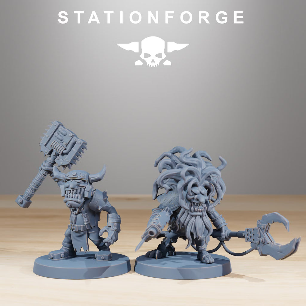 Orkaz Gobs Infantry models 5 and 6 close-up by Station Forge