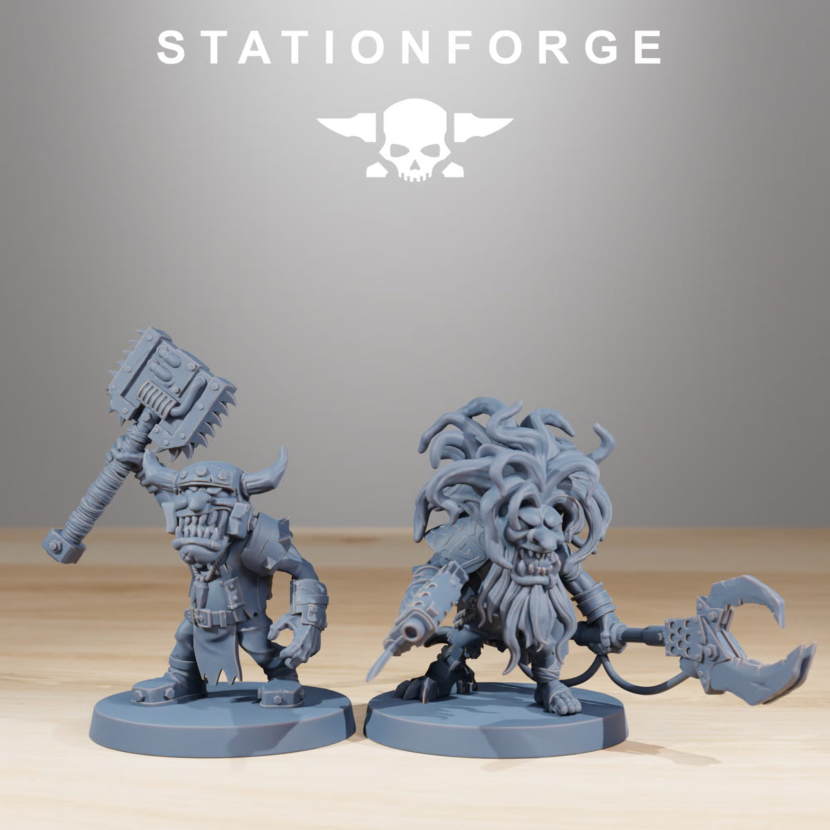 Orkaz Gobs Infantry models 5 and 6 close-up by Station Forge