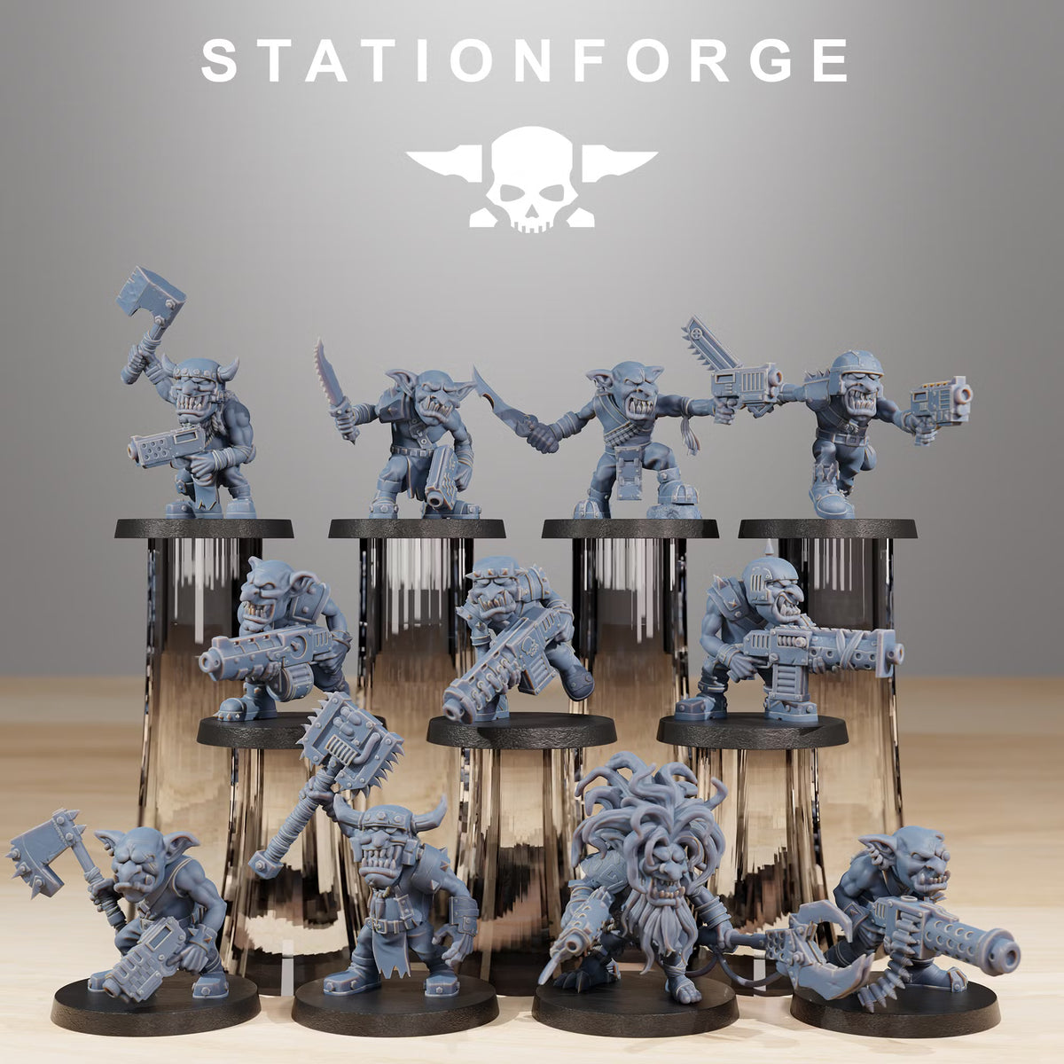 Orkaz Gobs Infantry 11-model sci-fi greenskin squad by Station Forge