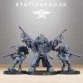 Orkaz Mobsta three-model sci-fi boss and companions set by Station Forge