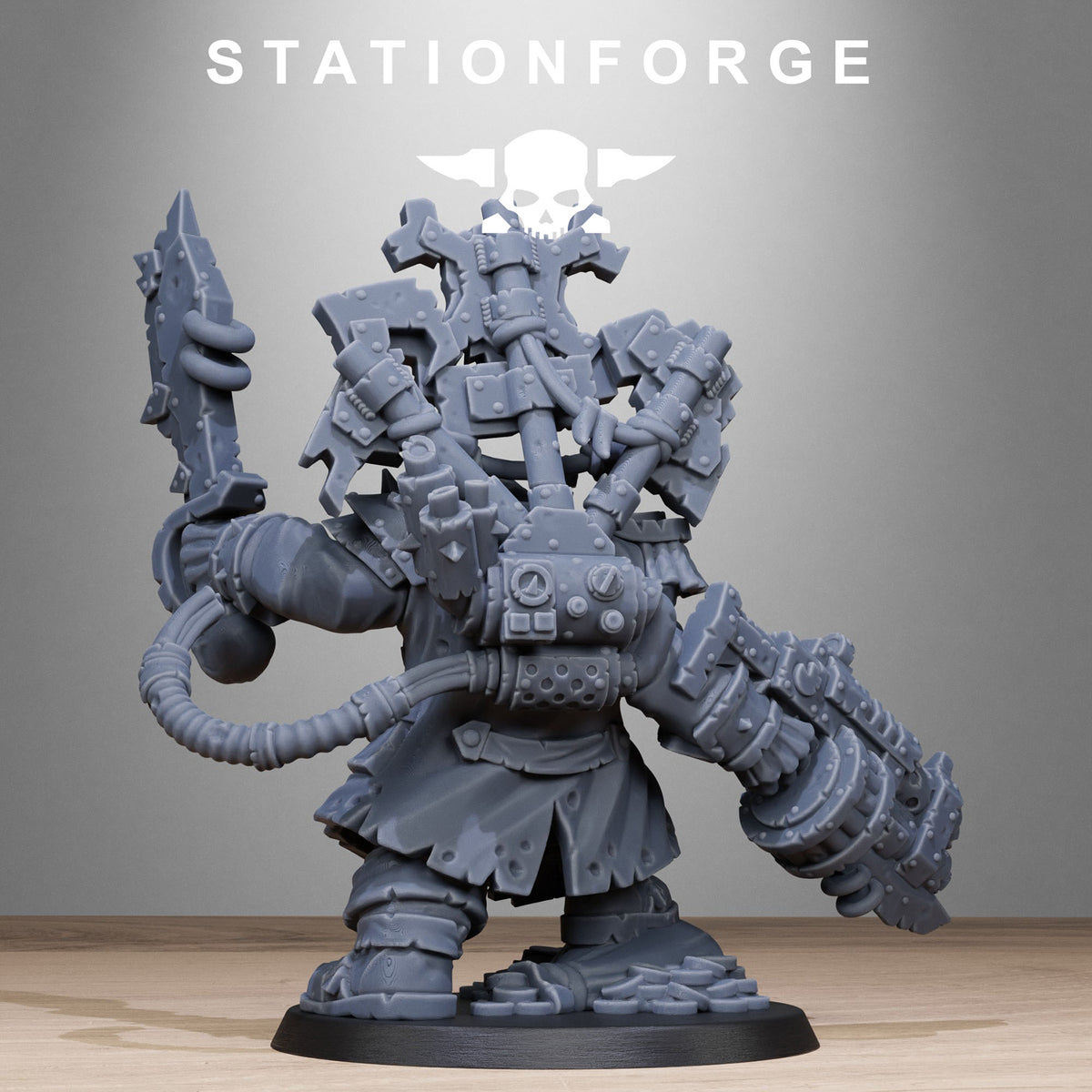 Orkaz Pirate sci-fi pirate leader rear view by Station Forge